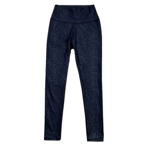 Jala Black Cheetah Print Shiny High Waist Leggings Size Small